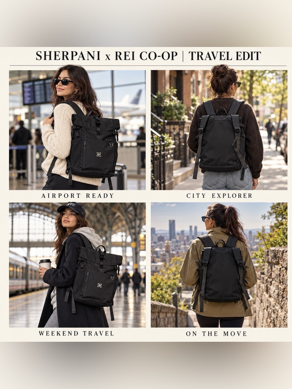 Sherpani x REI Co-op Travel Anti-Theft RFID-Protection Backpack Exploration NEW